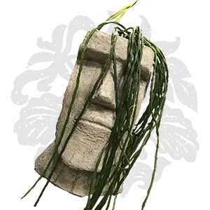 Bildvorschau - Moai-Kopf mit wildem Blumen-Haarwuchs